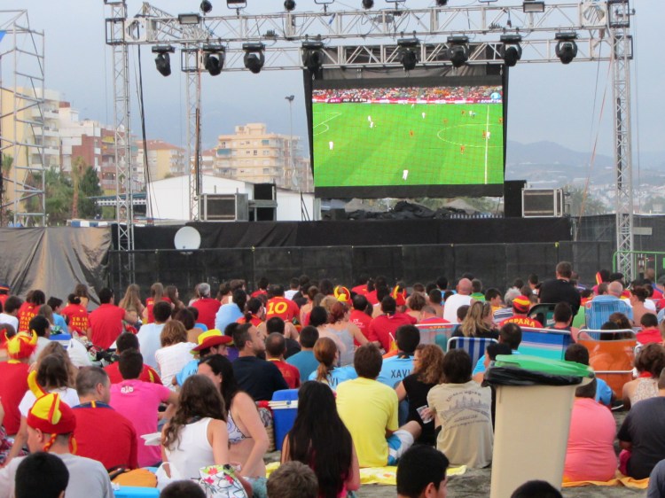Huge TV screen on the beach