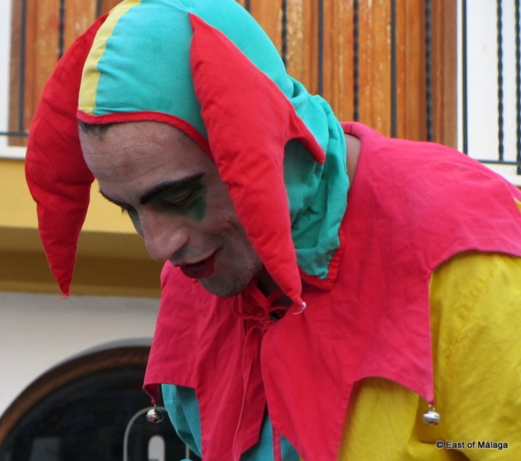 Jester at the medieval market in Torrox pueblo