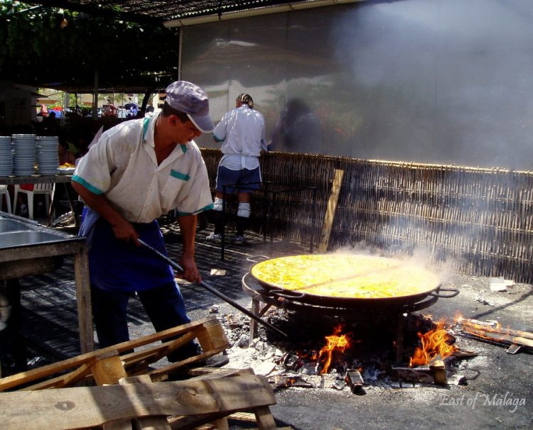 Making paella at Ayo´s restaurant, Nerja