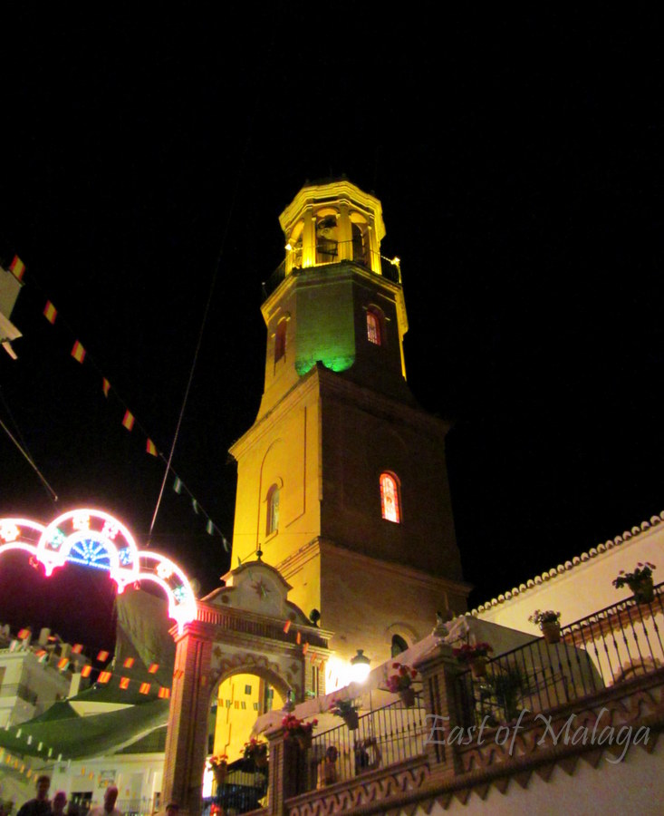 Competa village church, at night, during the Feria 2012