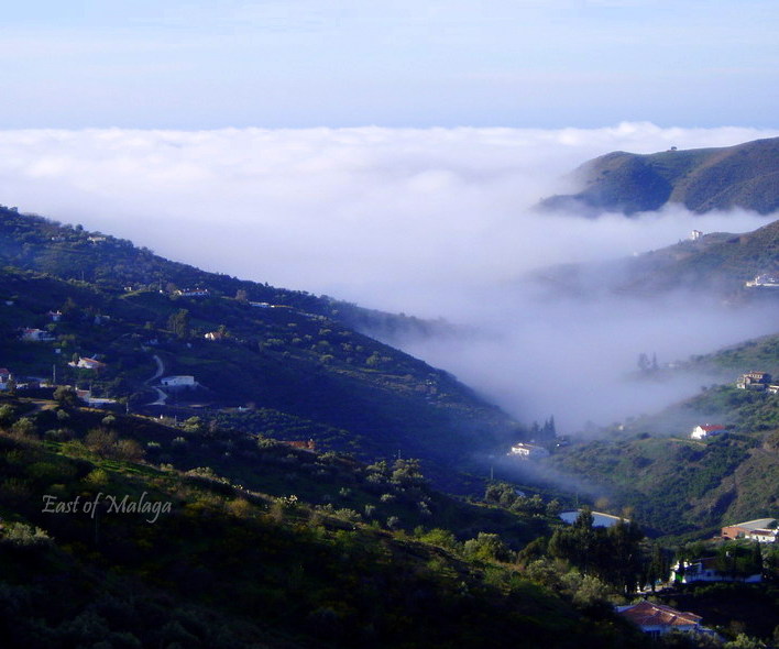 Sea mist rolling up the valley from the Mediterranean