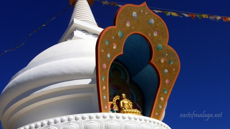 The Golden Buddah statue at the Stupa at Vélez-Málaga, Spain