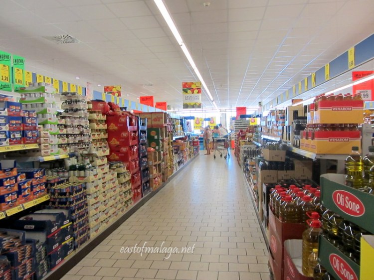 Inside of Lidl supermarket, Algorrobo, Spain