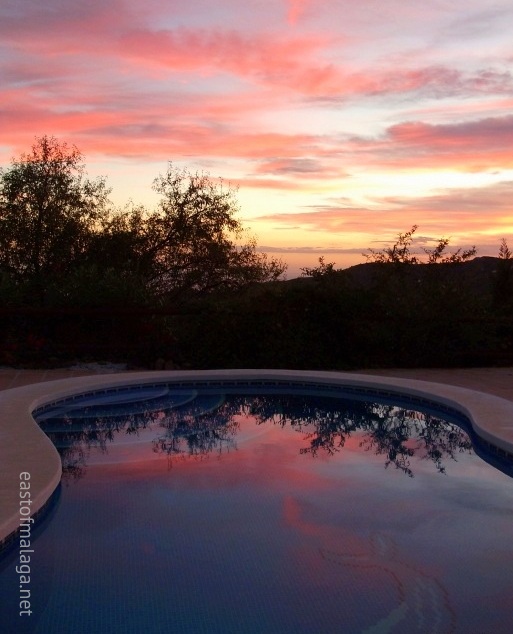 Sunset reflected in my pool