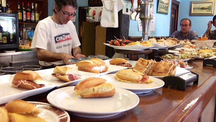 Tapas in a San Sebastian bar, Spain