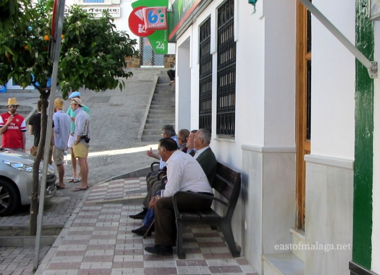 Old men sitting on a bench - Competa, Spain