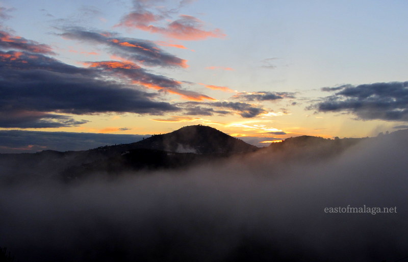Mist across nearby hills