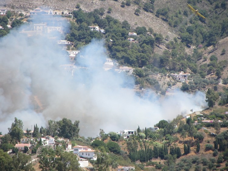 Fire in the campo, Competa, Spain