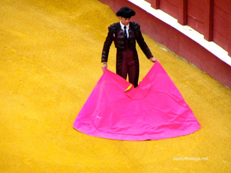 Pink cape of a bullfighter
