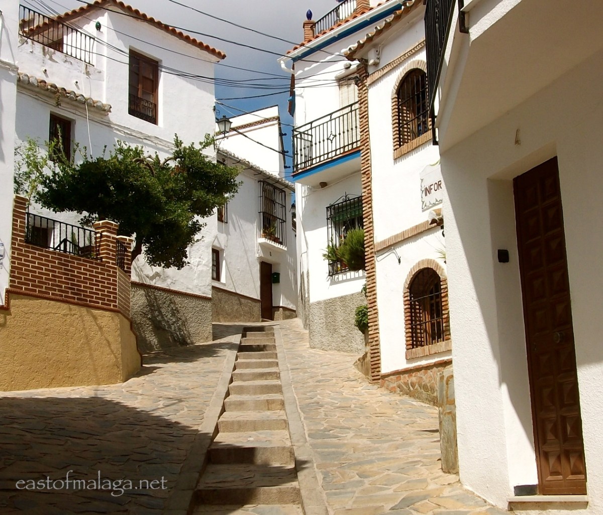One of the steep streets in Comares