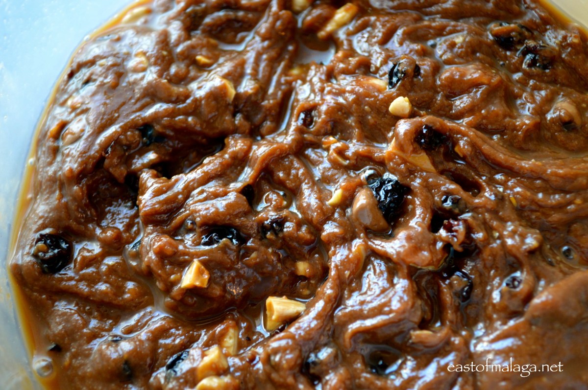 Stir the fruit and nuts into the chocolate mixture