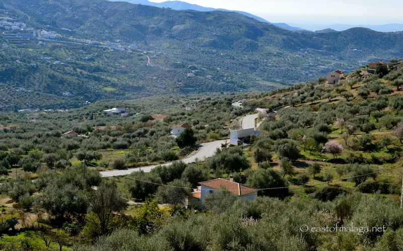 Looking back towards the coast from the road to Zafarraya, Spain