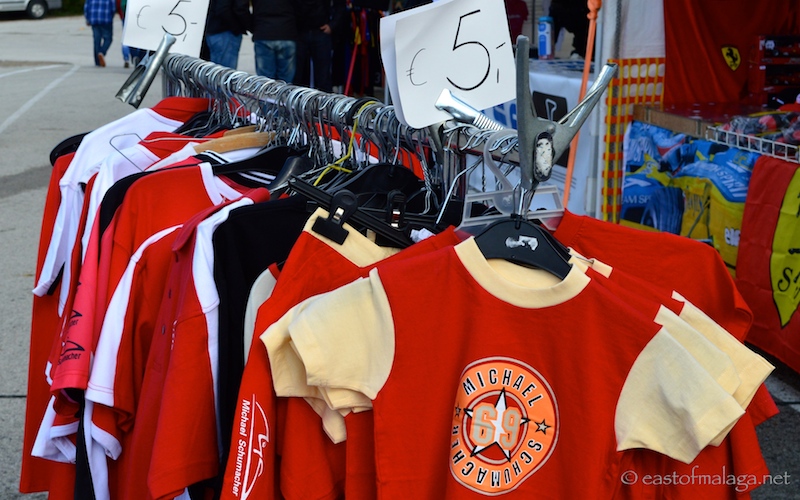 Schumacher clothing on sale at Jerez, Spain