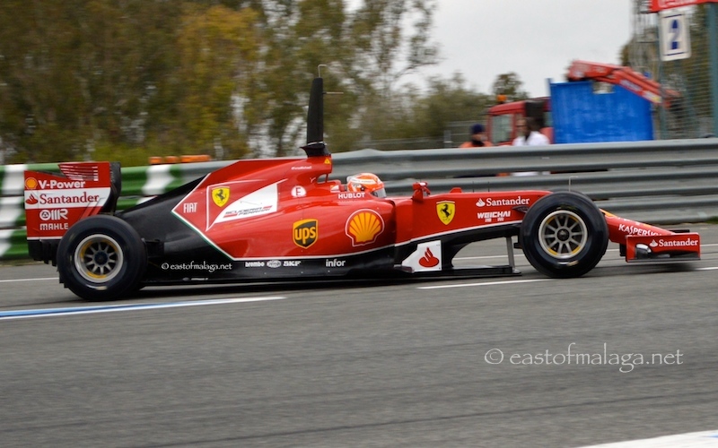 Kimi Raikkonen in the Ferrari at Jerez, Spain