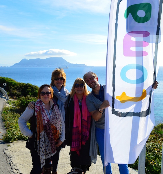 Start of the day - with Gibraltar in the background