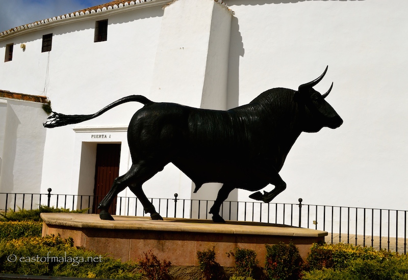 Bull statue outside Ronda Bull Ring