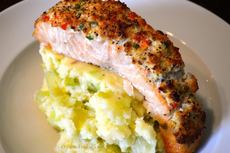 Salmon with a zingy coconut and coriander crust