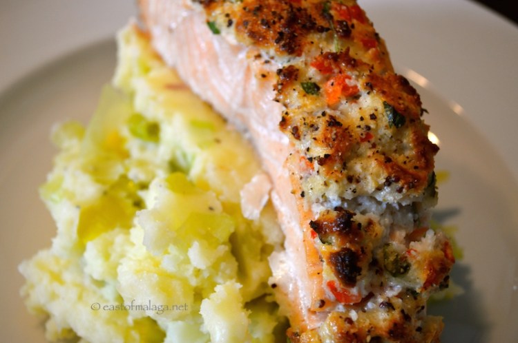 Salmon fillet with a zingy coconut and coriander crust