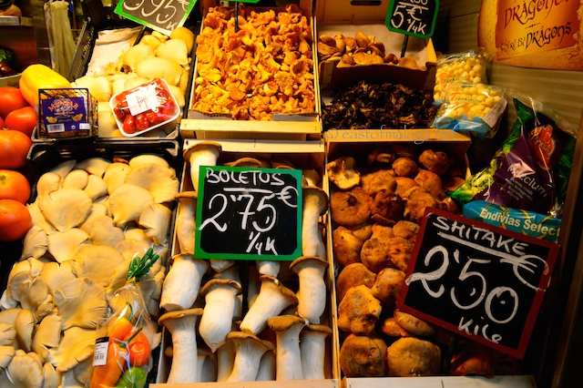 Wild mushrooms for sale in Atarazanas market, Malaga