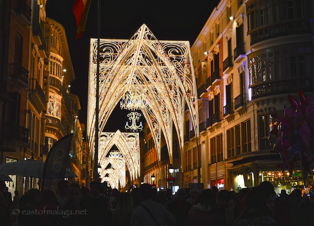 Malaga's gothic Christmas lights 2014