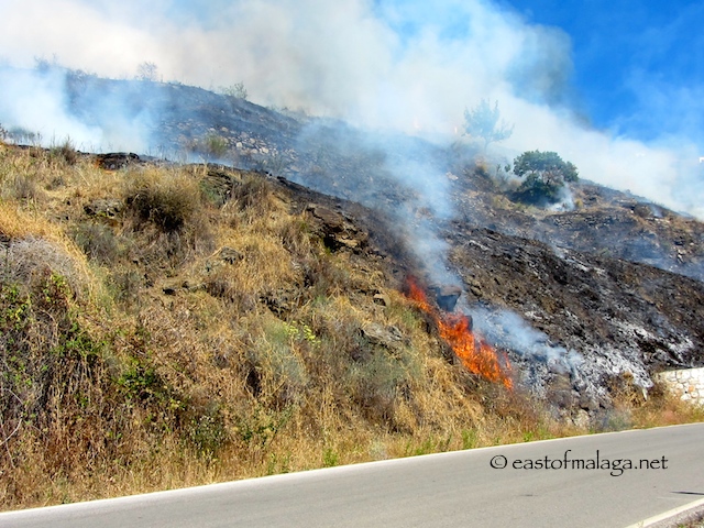 Fire by the roadside, Competa