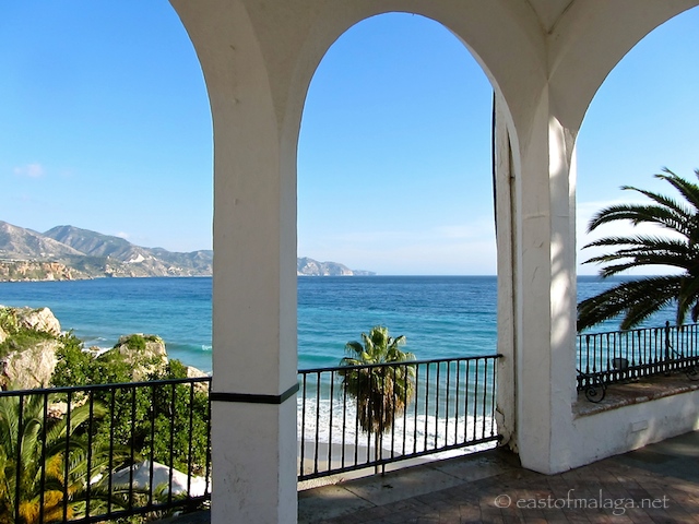 Looking through the arches on the Balcon de Europa, Nerja