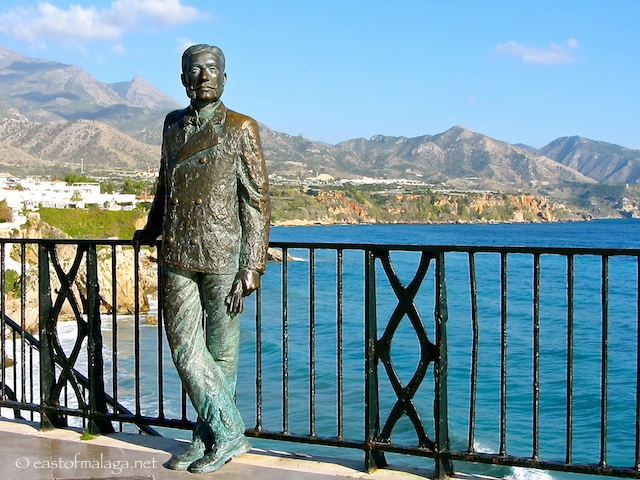 King Alfonso XII stands on the Balcón de Europa, Nerja