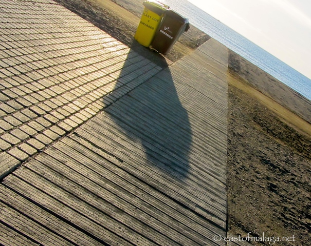 Concrete path to water's edge in Torre del Mar, Spain