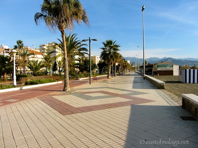 Torre del Mar's wide promenade and adjacent seafront gardens