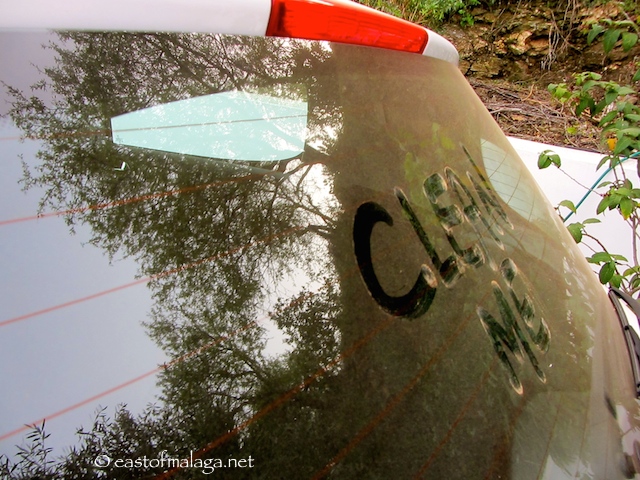 Sand settled on the car
